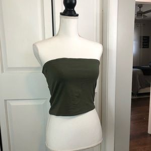 Military Green Bandeau Top